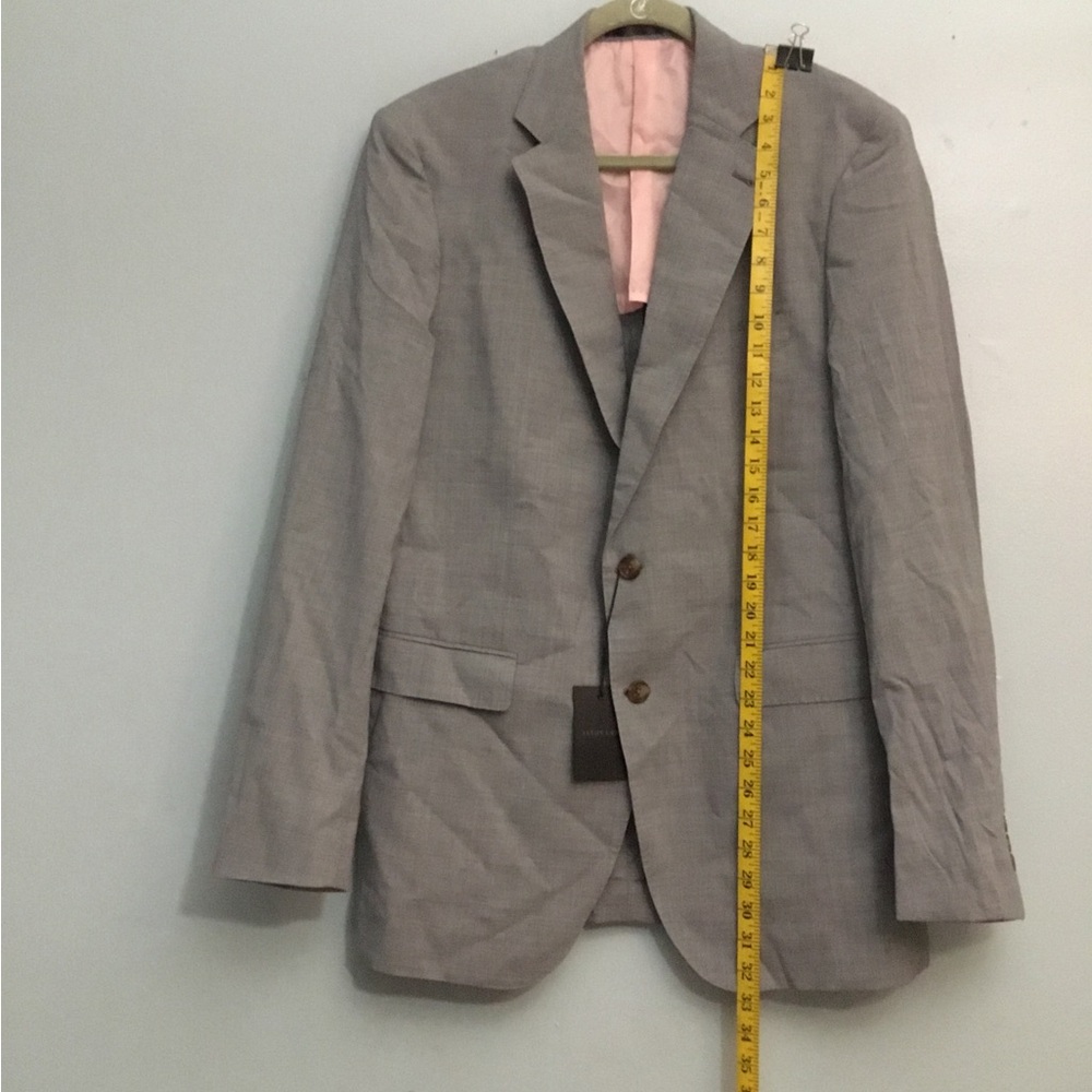 Men's Light Gray Blazer with Pink Lining